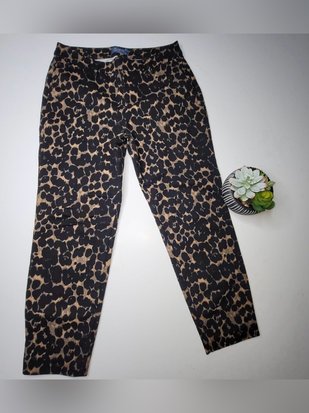 Old Navy Harper Leopard Print Mid Rise Pants Size 4 Regular